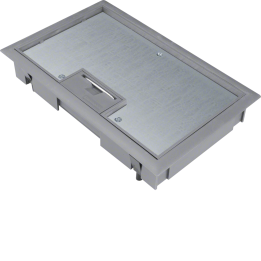 Hager KDE04087011 Hinged Cover for E04 Floor Box, 12mm, Light Grey