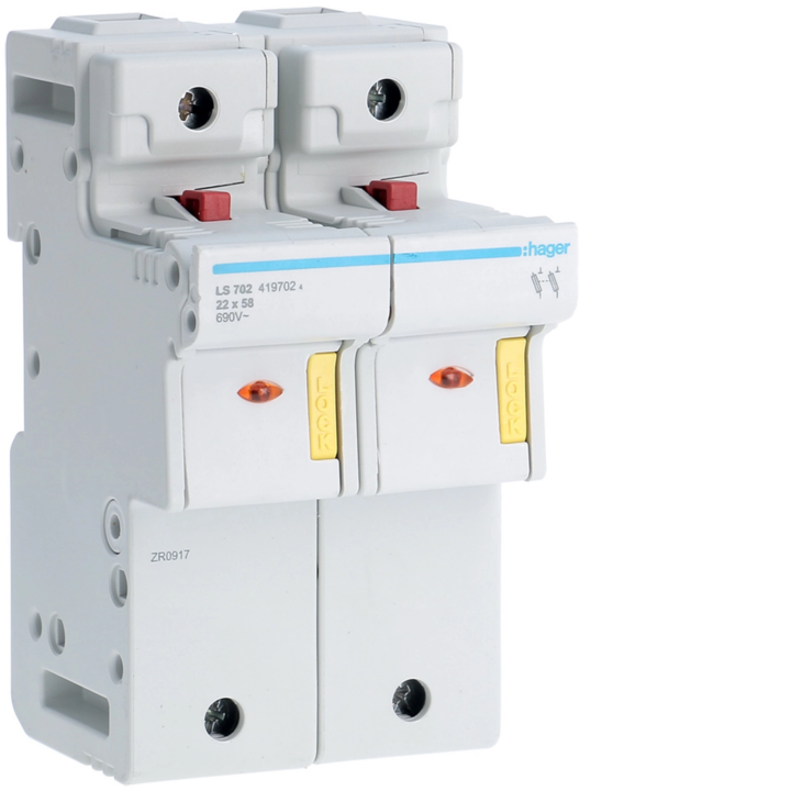 Hager LS702 Fuse Carrier 2P 125A 4M