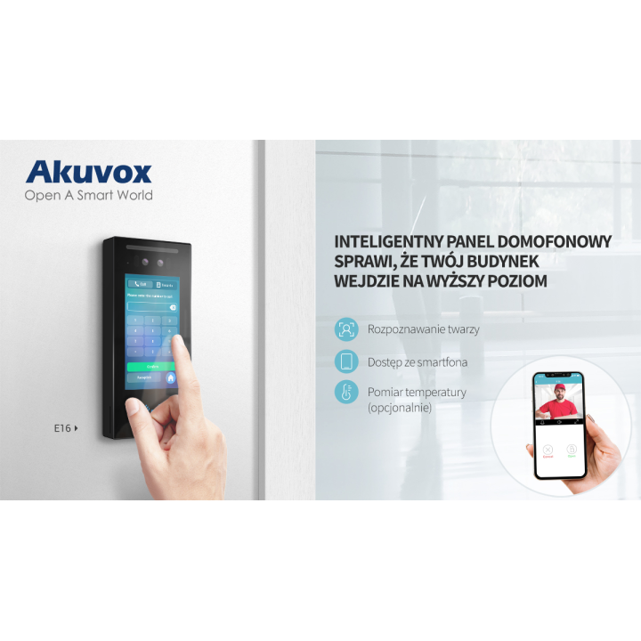 Akuvox E16C Surface-Mounted Multi-Family Face Recognition Access Control Panel