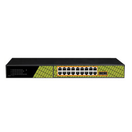 VidiLine VIDI-G1622GB 16-Port Gigabit PoE Switch with 2x PoE 802.3bt 60W and 2x SFP Uplink