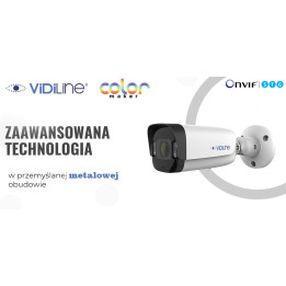 VidiLine VIDI-IPC-44B 4MP IP Bullet Camera with Color Maker, 4mm Lens