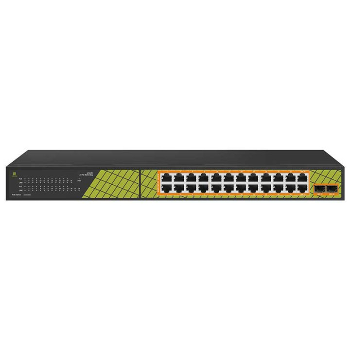VidiLine VIDI-G2422GB 24-Port PoE+ Gigabit Switch with 2 SFP and 2 Uplink Ports, 300W