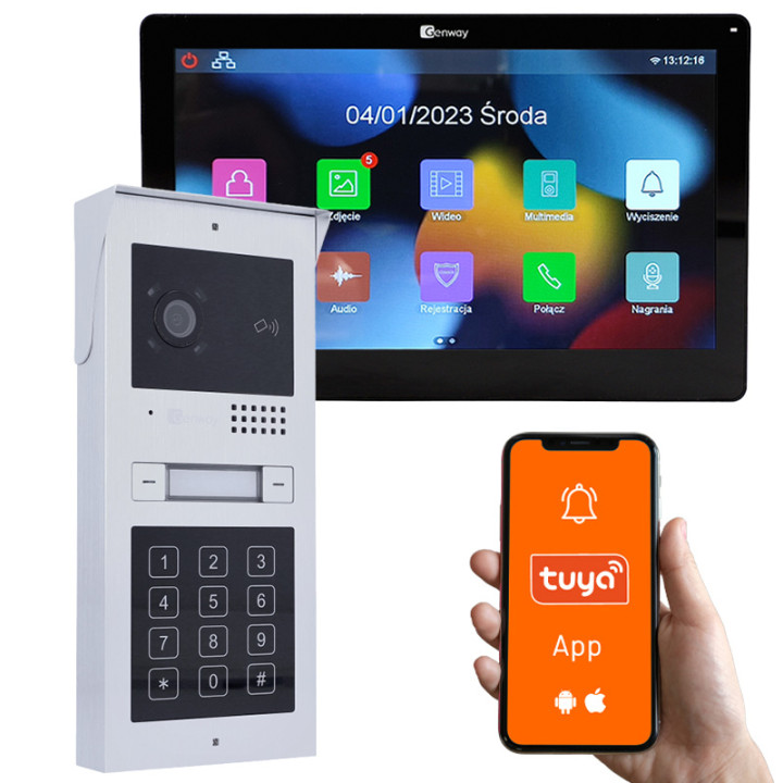 Genway F-C52V13C Video Doorbell Kit 1-2 Family 7" WiFi Tuya