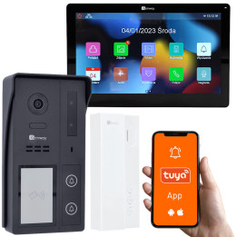 Genway F-S62-V13-A01-PS-C 2-Wire Video Intercom Kit with 7" Touch Monitor, WiFi & Tuya, and Extra Handset