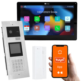 Genway KIT-F-M91-A01-2W-C Multi-Apartment Video Intercom Kit with Code, Card, Key Fob, Tuya Smartphone Integration, Video Ready