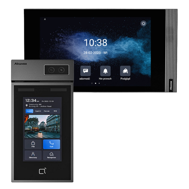 Akuvox S535 Video Door Entry Kit with S535 Outdoor Panel and S562 Indoor Monitor, Linux PoE