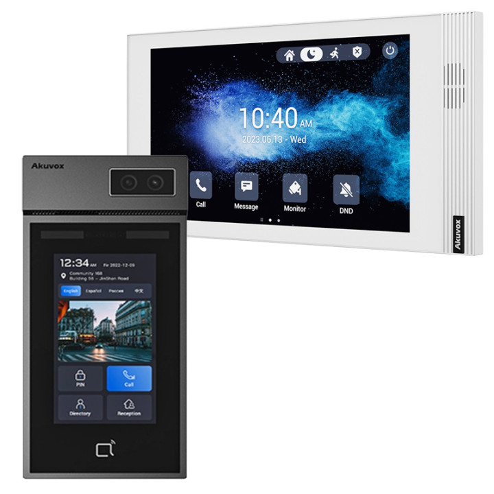 Akuvox S535 Outdoor Panel + S562 White Monitor Video Doorbell Kit PoE