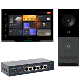 Akubela Video Doorbell Kit PoE: Akuvox X910S Panel + PH81-ST Monitor