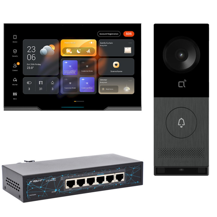 Akubela Video Doorbell Kit PoE: Akuvox X910S Panel + PH81-ST Monitor