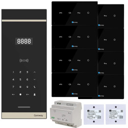 Genway WL-03NL-V3 Digital Intercom Kit for 8 Apartments, Hands-Free, Polish Voice Prompts