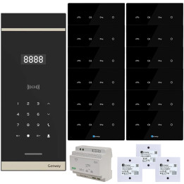 Genway WL-03NL-V3 Digital Intercom Kit for 12 Apartments, Hands-Free, Polish Voice Prompts