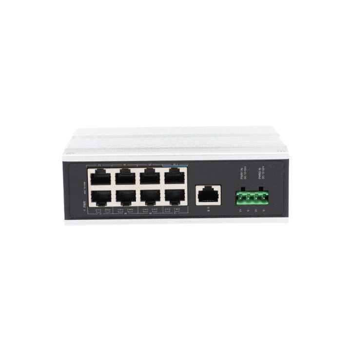 VidiLine ViDi-DF0801FE 8-Port PoE Switch, 80W Budget, DIN Rail, IP40