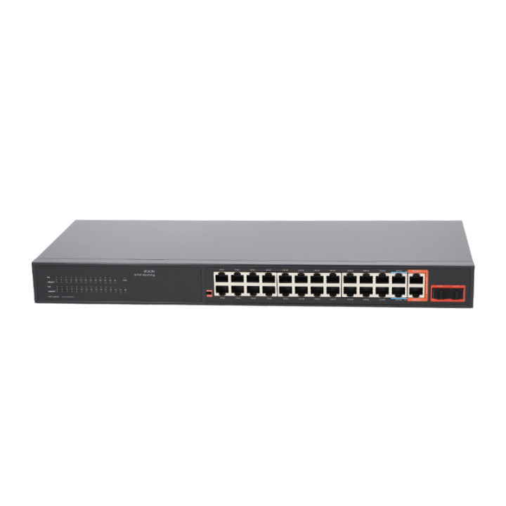 VidiLine ViDi-F2422GE 24-Port PoE+ Switch with 2 Gigabit Uplink and 2 SFP 2.5G Ports, 300W