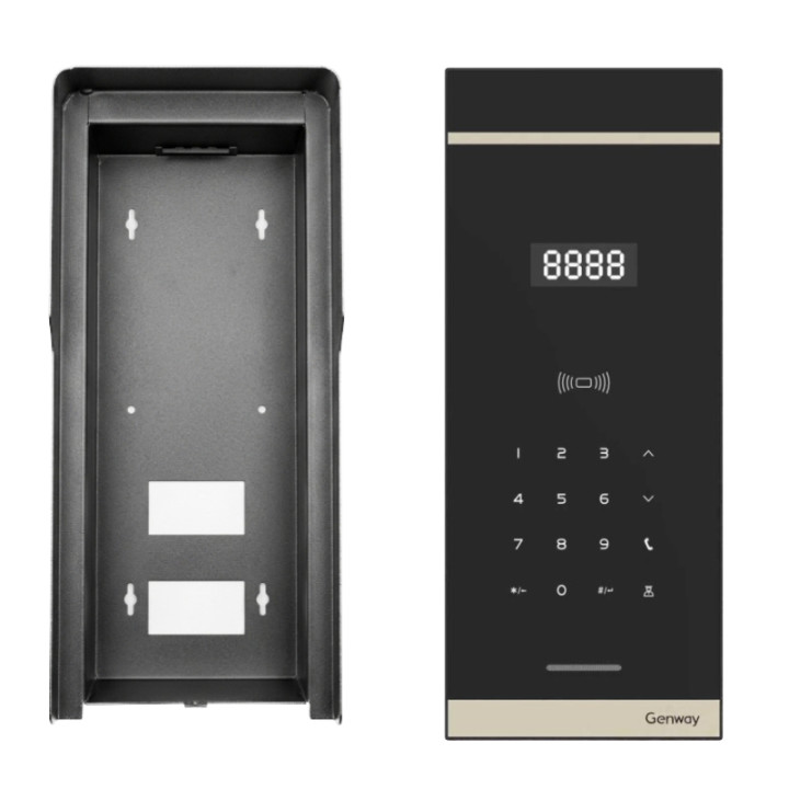 Genway WL-03NL-V3 Surface-Mount Door Intercom Panel with Rain Canopy Set