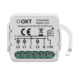 3-obwodowy moduł inteligentnego przekaźnika OXT Matter WiFi HomeKit Google Home