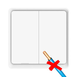 Interrupteur mural intelligent Zigbee, 2 boutons, série Tuya KT, blanc (pas de neutre)