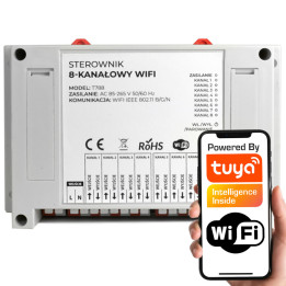 Contrôleur WiFi à contact sec Tuya 8 canaux 8x10A