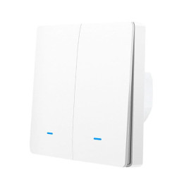 Interrupteur mural intelligent Tuya EM2, 2 boutons, ZigBee blanc