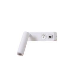 Immax GOAL USB +Switch Design LED Wall Light 3W, 138lm, 4000K, White
