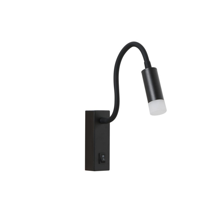 Immax 08282L GOAL LED Wall Lamp with Switch, 3W, 138lm, 4000K, Black + Acrylic