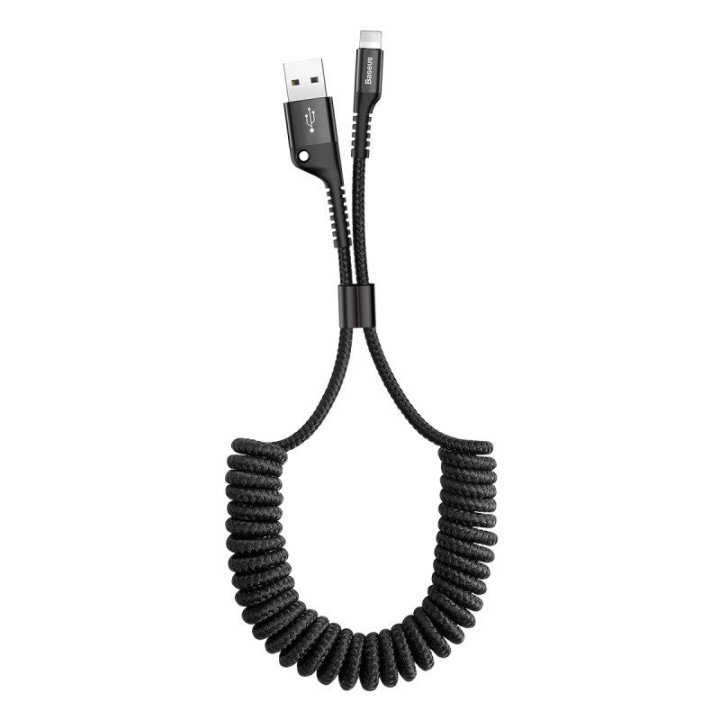 Baseus Spring-loaded Cable Lightning 1m 2A (black) CALSR-01