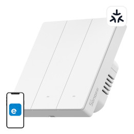 Interrupteur mural intelligent SONOFF SwitchMan M5 Wi-Fi / Matter, 3 gangs, version autonome, blanc (M5-3C-86W)