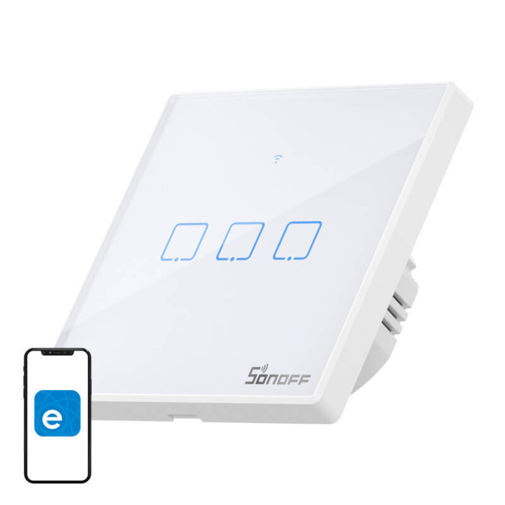 Sonoff T2 EU TX Interrupteur mural intelligent 3 canaux Wi-Fi + RF 433