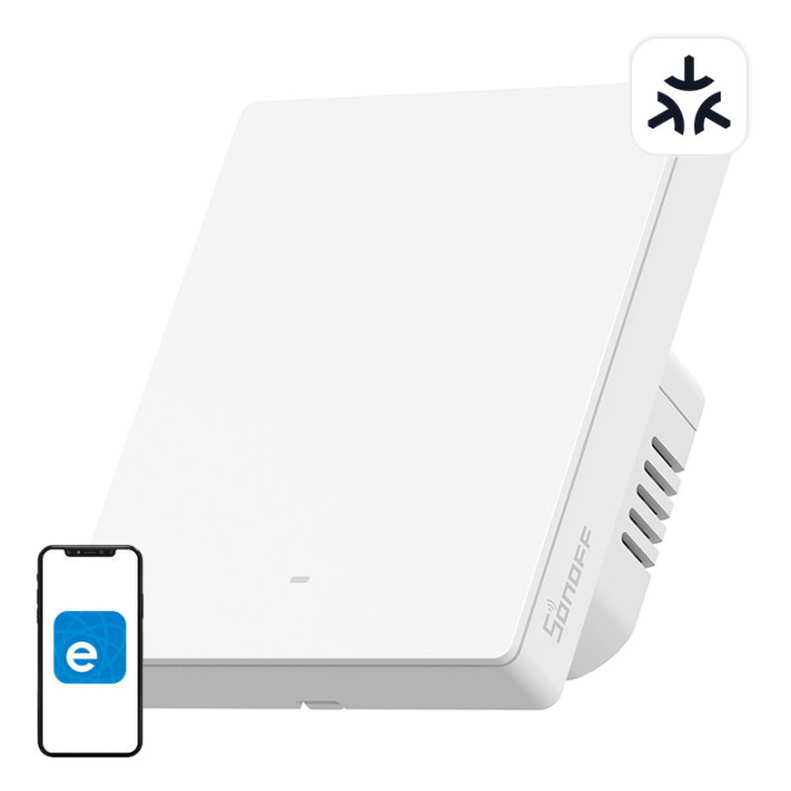 Interrupteur mural intelligent SONOFF SwitchMan M5 Wi-Fi / Matter, 1 groupe, version modulaire, blanc (M5-1C-80W)
