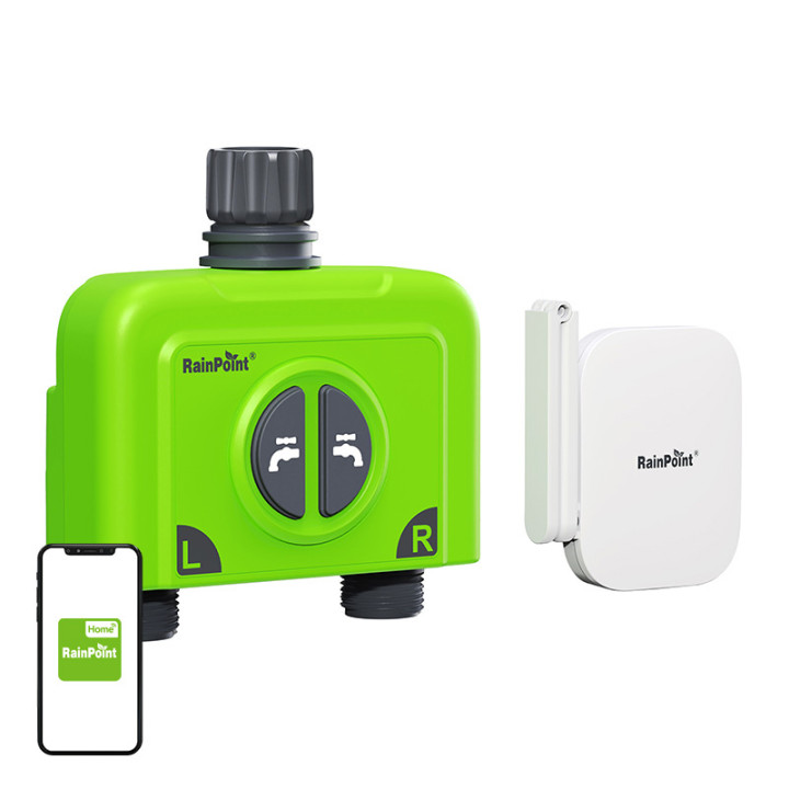 RainPoint HTV245FRF+HWG023WBRF WiFi 2-Zone Irrigation Controller with Gateway