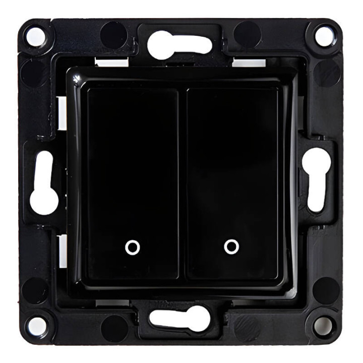 Shelly Wallswitch2Black Interrupteur mural intelligent à 2 boutons (noir)