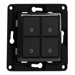 Shelly Wallswitch4Black Interrupteur mural intelligent à 4 boutons (noir)