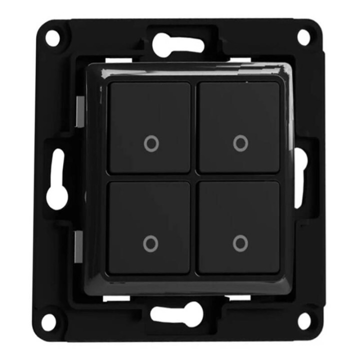 Shelly Wallswitch4Black Interrupteur mural intelligent à 4 boutons (noir)