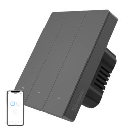Sonoff M5-3C-80 Smart WiFi Wall Switch (3-Channel, Graphite)
