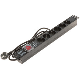PD-6/R-SPD-1L Power Strip with Surge Protection, 6 Outlets