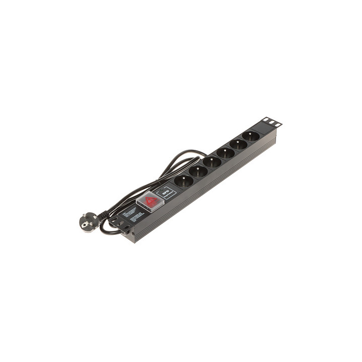 PD-6/R-SPD-1L Power Strip with Surge Protection, 6 Outlets