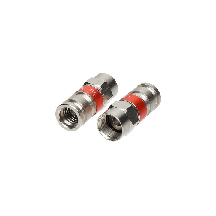 Conector F de compresión F/ZAC-RG59/MSR para cable coaxial RG59 - Macho de 75 ohmios