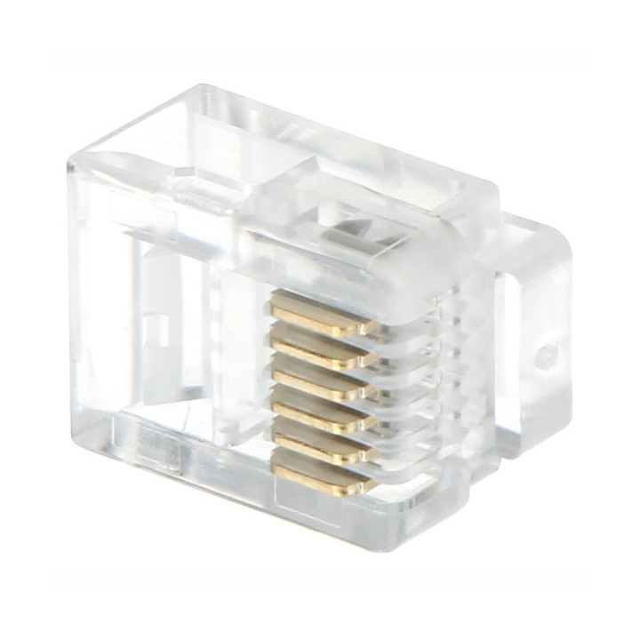 Conector de clavija telefónica RJ12 6P6C (50 piezas) - 5901890059305