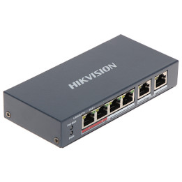 Hikvision DS-3E0106P-E/M 4-портовый Fast Ethernet неуправляемый PoE коммутатор
