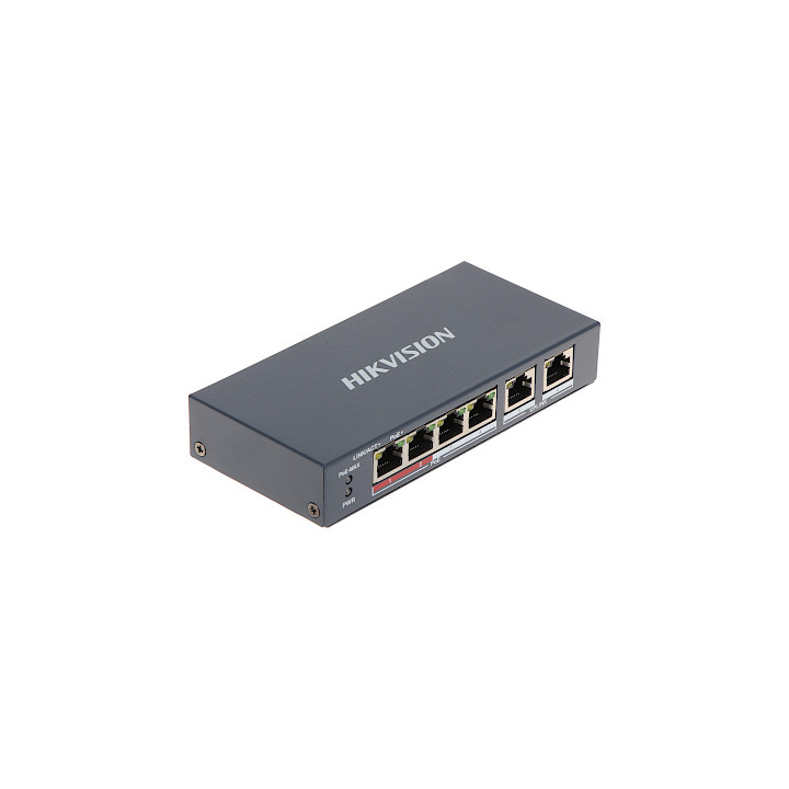 Hikvision DS-3E0106P-E/M 4-портовый Fast Ethernet неуправляемый PoE коммутатор