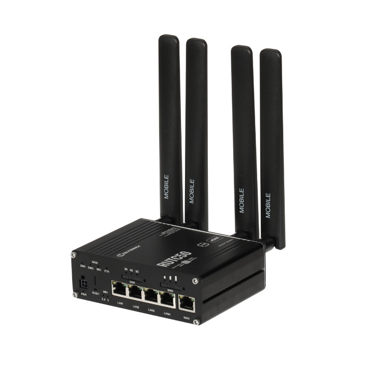 Teltonika RUTC50 5G Router with Dual SIM + eSIM, Wi-Fi 6 (AX) 2402 Mbps