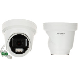Hikvision DS-2CD2H43G2-LIZS2U (2,8-12 mm) Cámara de red de torreta varifocal motorizada con luz híbrida inteligente AcuSense de 