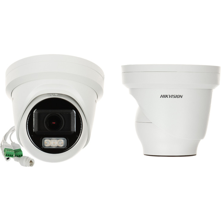 Hikvision DS-2CD2H43G2-LIZS2U (2,8-12 mm) Cámara de red de torreta varifocal motorizada con luz híbrida inteligente AcuSense de 