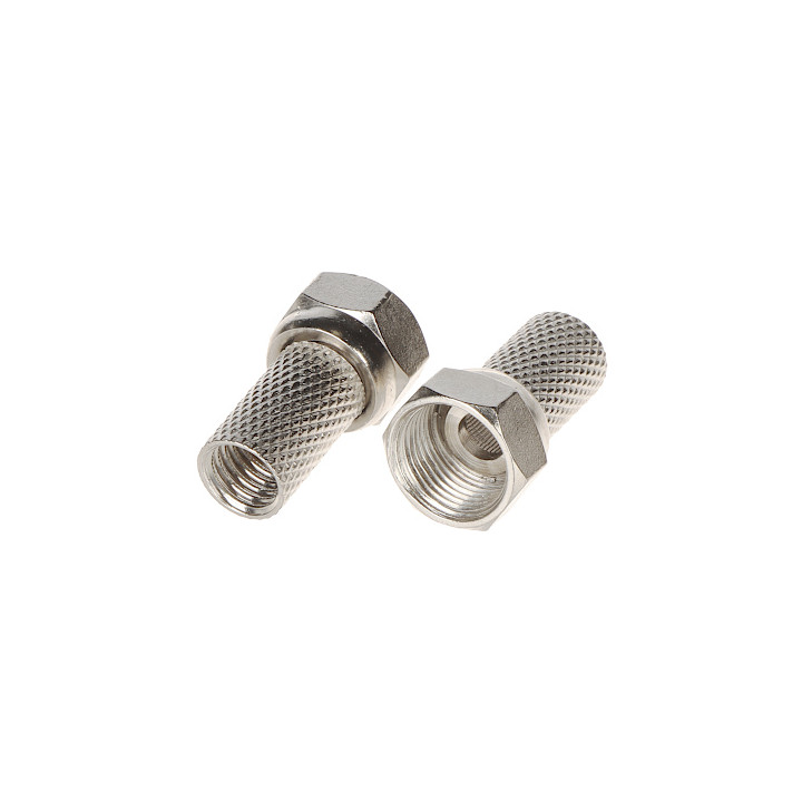 CABLETECH F/5.0-CAB*P50 Conector coaxial tipo F, macho, 75 ohmios, plateado