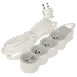 LEGRAND LE-049490 Listwa zasilająca z 4 gniazdami i przewodem 3m, 16A/230V, biała