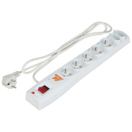 Listwa zasilająca ACAR-P7 z 7 gniazdami (5+2) i portami USB – gniazdo przedłużające 230V AC