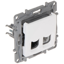LEGRAND LE-764570 Niloe RJ-11 + RJ-45 Gniazdo ścienne z ładowaniem USB, 16A, białe