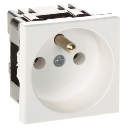 STASINSKI GN-230-1P/LS System 45 Gniazdo Ścienne 16A 230V Typ E Montaż Podtynkowy Biały