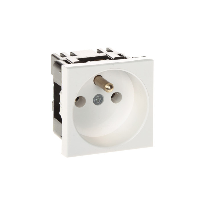 STASINSKI GN-230-1P/LS System 45 Gniazdo Ścienne 16A 230V Typ E Montaż Podtynkowy Biały