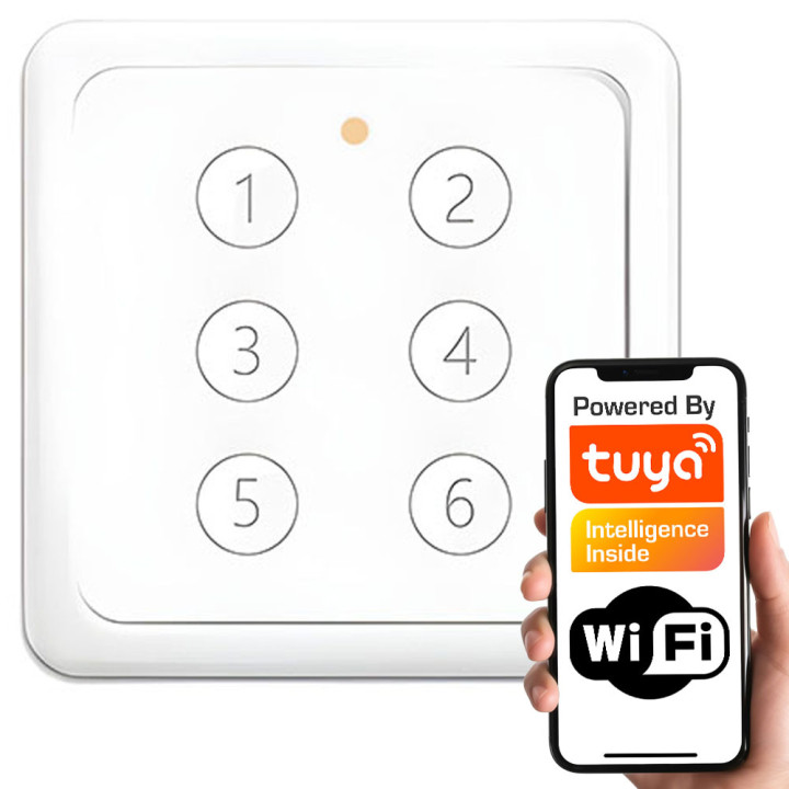 Tuya 5906203621705 Mando a distancia ZigBee de 6 botones con base magnética, serie LR