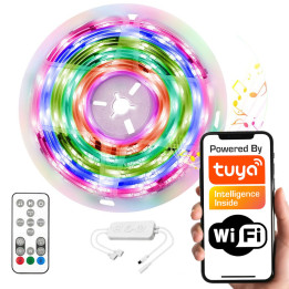 Tuya RGBIC LED tira kit 5m WiFi IR control remoto fuente de alimentación IP65